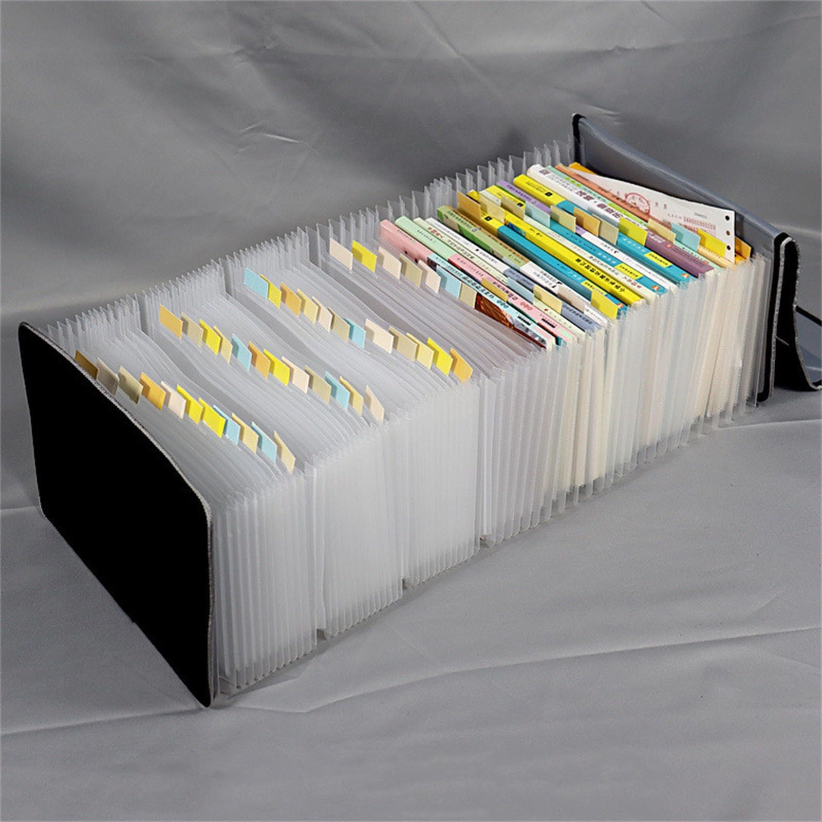 Carpeta Clasificadora Bolsa de órgano japonesa A5, carpeta multicapa de gran capacidad, tela de viento, Clip de almacenamiento de facturas, tarjeta de habitación de Hotel, almacenamiento de informació