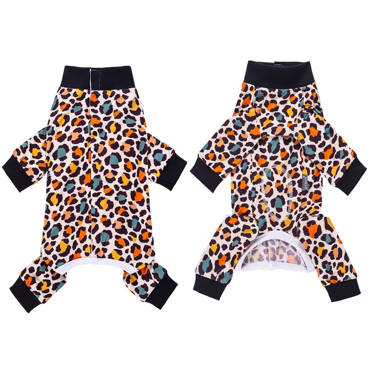 BT Bear Dog Recovery Suit,Elastic Puppy Small Dogs After Surgery Onesie Protect Joints Anti Licking for Female Male Dogs,Pets Pajamas PJS Bodysuit for Cats Small Medium Dogs,Leopard XL - Image 2
