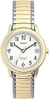Timex Women's Easy Reader Watch - 25mm Two-Tone Brass Case, INDIGLO Light, Expansion Band 30M WR