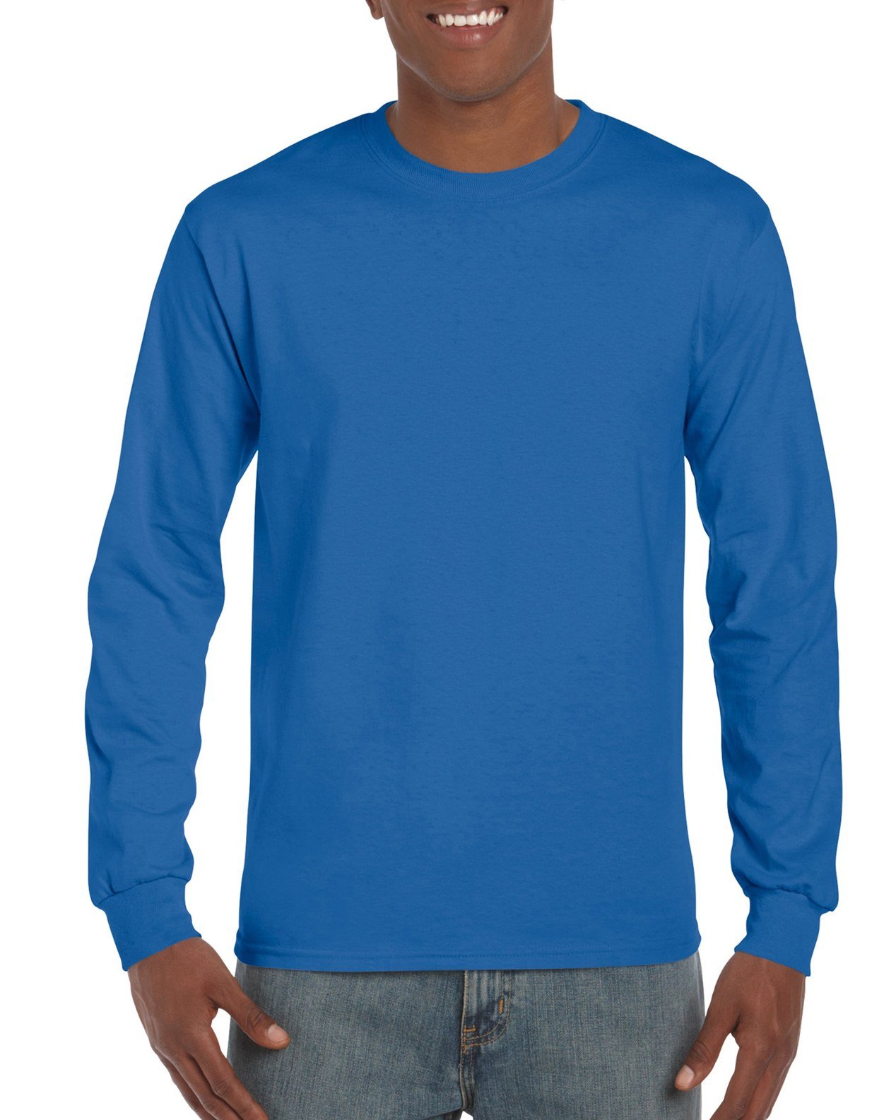 Gildan Men's Ultra Cotton Long Sleeve T-shirt, Style G2400 Shirt, Royal, M