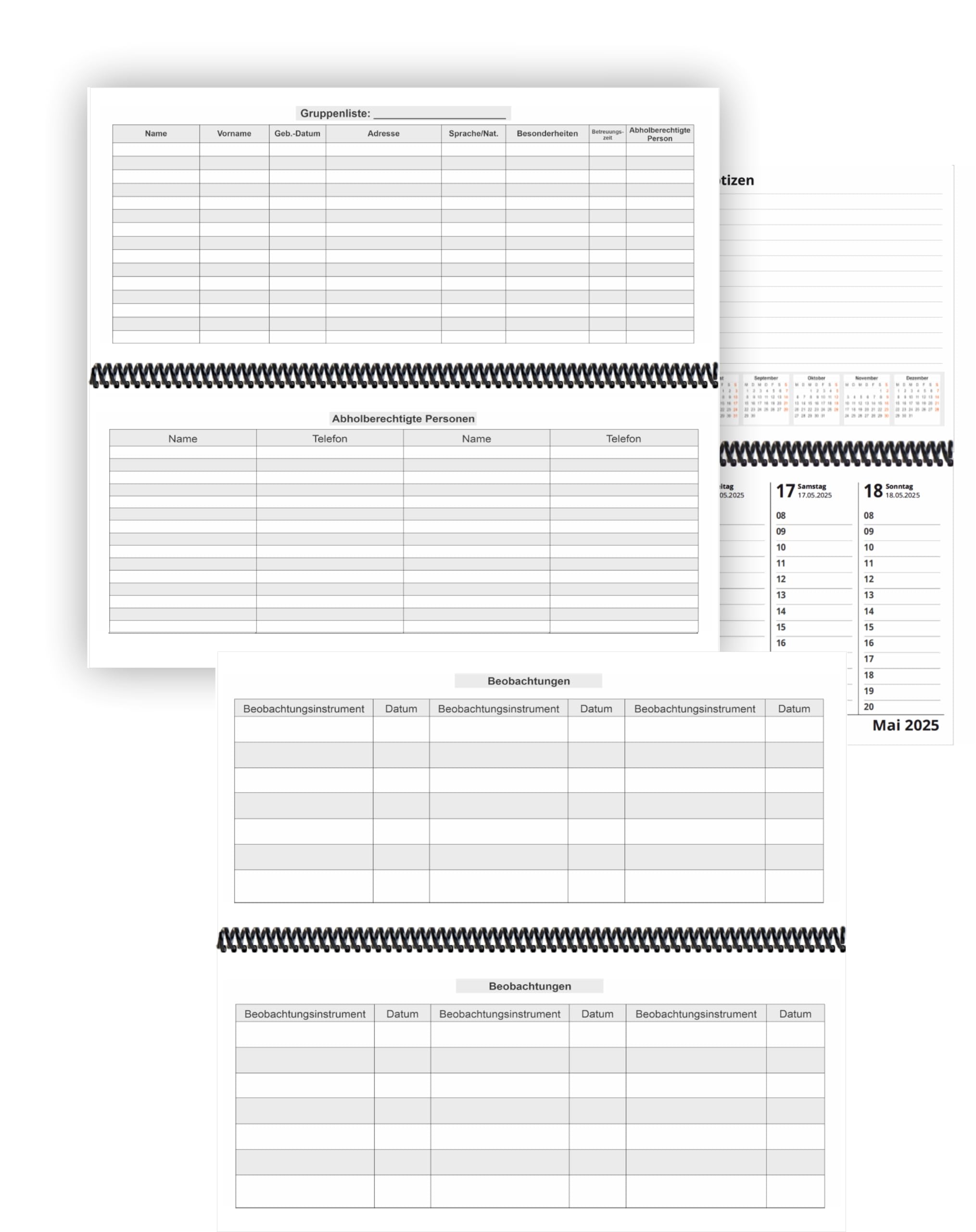 KiTa - Tischkalender 2024/25: XXL-Tischkalender, Bunt-Kalender Tunnel braun 14,5 x 32,5 cm