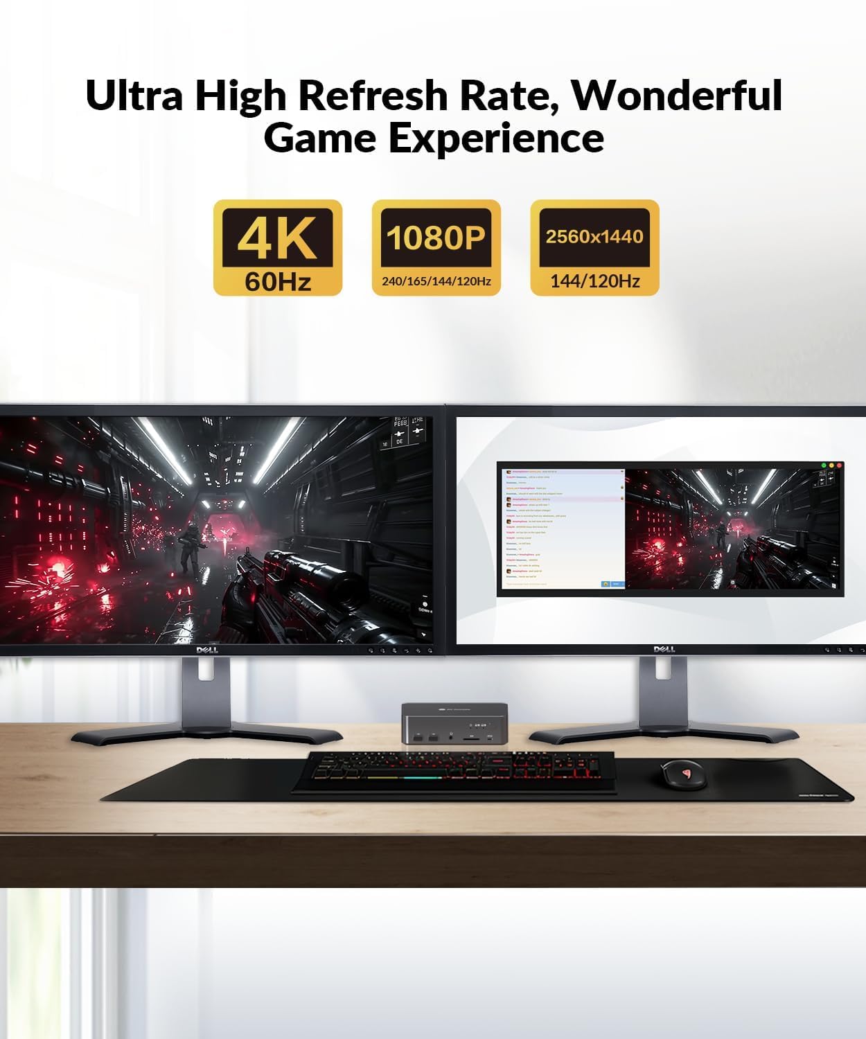 AV Access KVM Switch 2 Monitors 2 Computers with Ethernet, EDID, 4K@60Hz/2K@144Hz/1080P@240Hz, KVM Docking Station Dual Monitor for Laptop & Desktop, USB-C Charge, Aluminum, 3xUSB 3.0, Power Supply