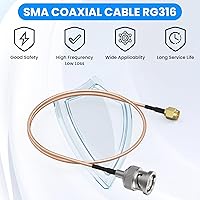 Vista 5 de SDTC Tech Cable coaxial SMA macho a BNC macho RG316 de puente de coleta extensor de antena adaptador de conector BNC (20 pulgadas)