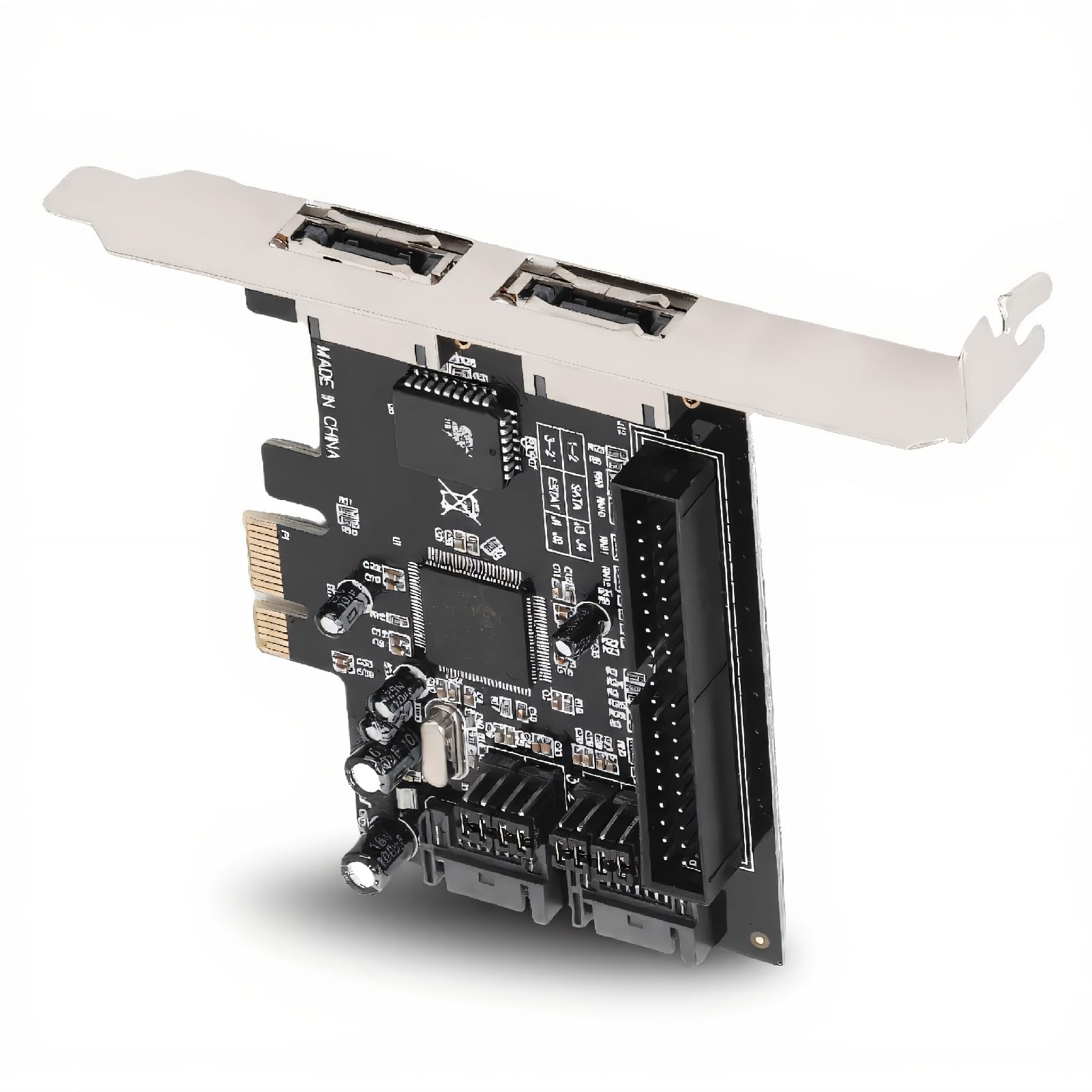 Carte Contrôleur PCI Express Serial ATA, Adaptateur 2 Ports PCIE vers Serial ATA ESATA IDE, pour 2000, 7, 8, Server 2003, Vista, Linux, OS X et Dos