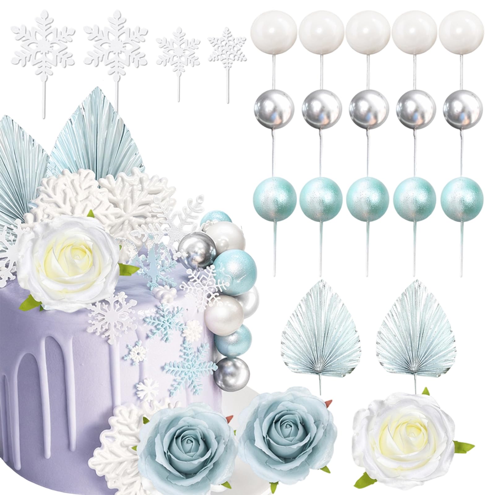 23 Piece Frozen Cake Toppers, Princess Cake Decorations