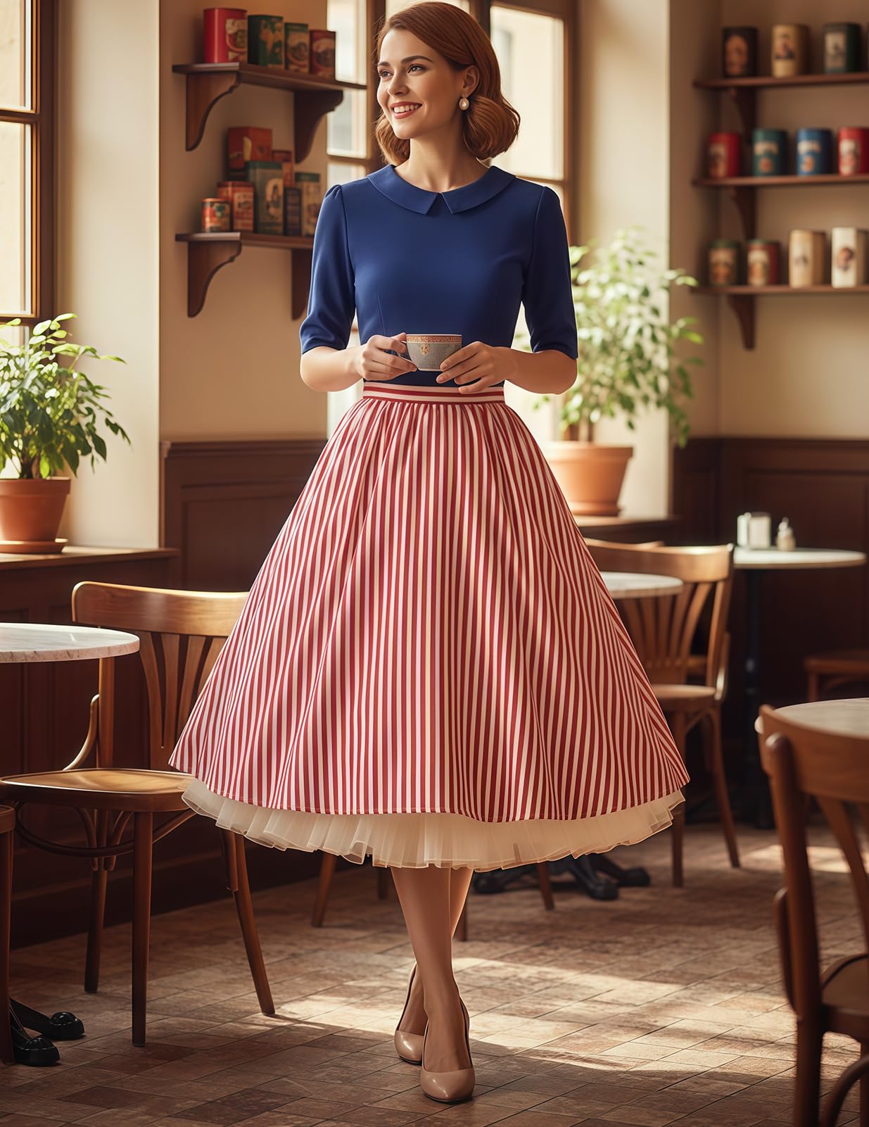 Bbonlinedress Jupe Jupon Femme sous Robe Style Vintage Evasée Années 1950s Rockabilly pour Carnaval Soirée Cocktail Mariage Anniversaire 4 Tailles à Choisir - 4