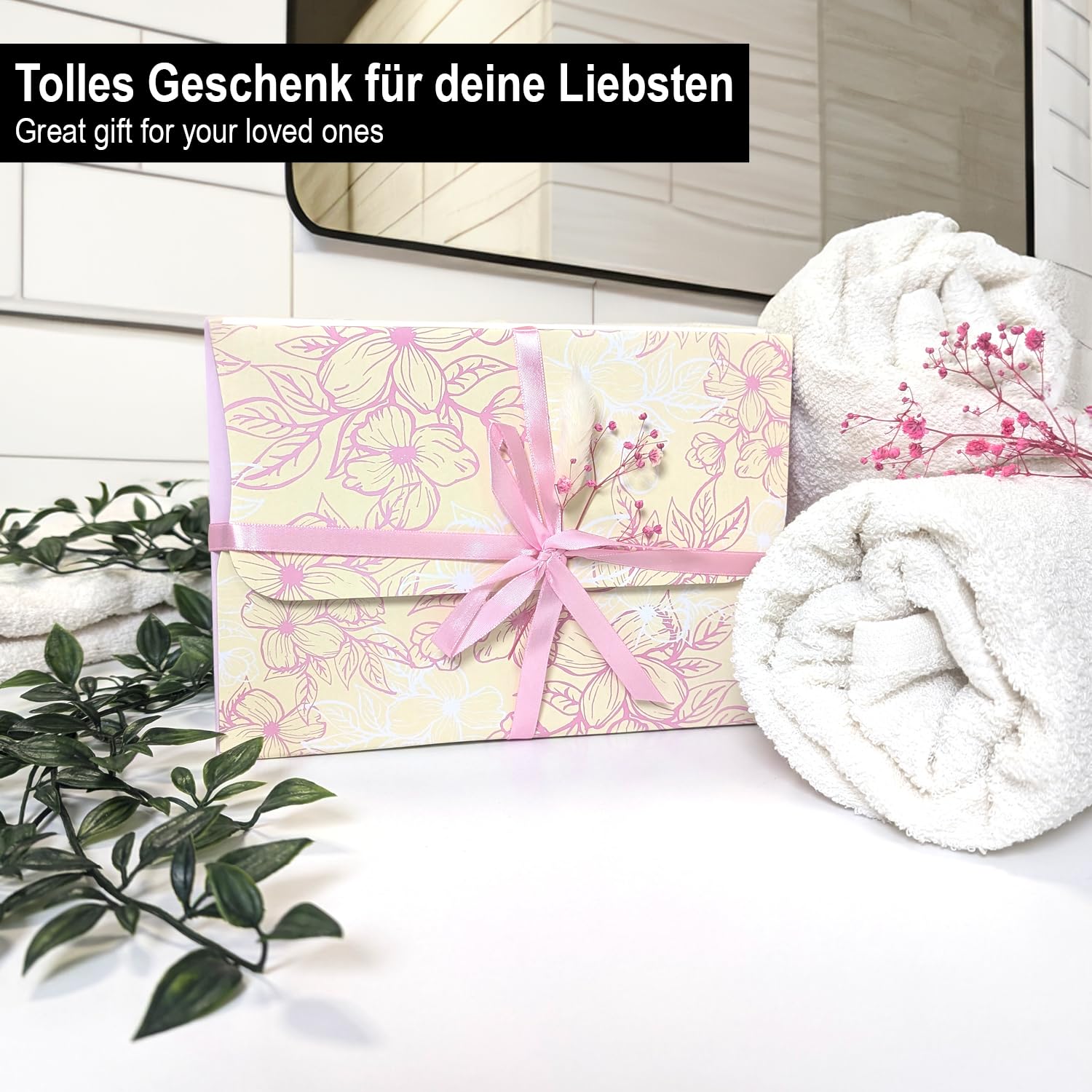com-four® 4X Geschenk-Box mit insgesamt 16x Badebomben, 4X Badekonfetti