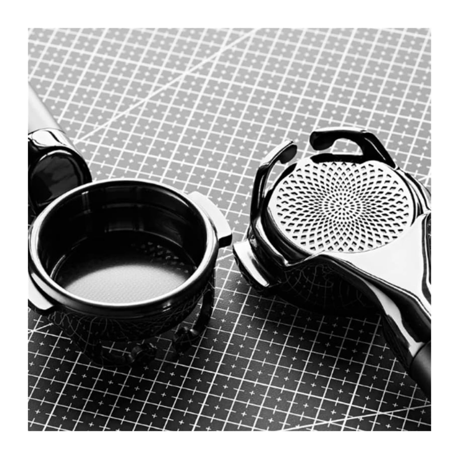 Kolba Do Espresso Bez Dna, Z Precyzyjnymi Filtrami Koszowymi, Głęboka Czerń Ze Stali Nierdzewnej, Kompatybilna IKAPE 58mm E61