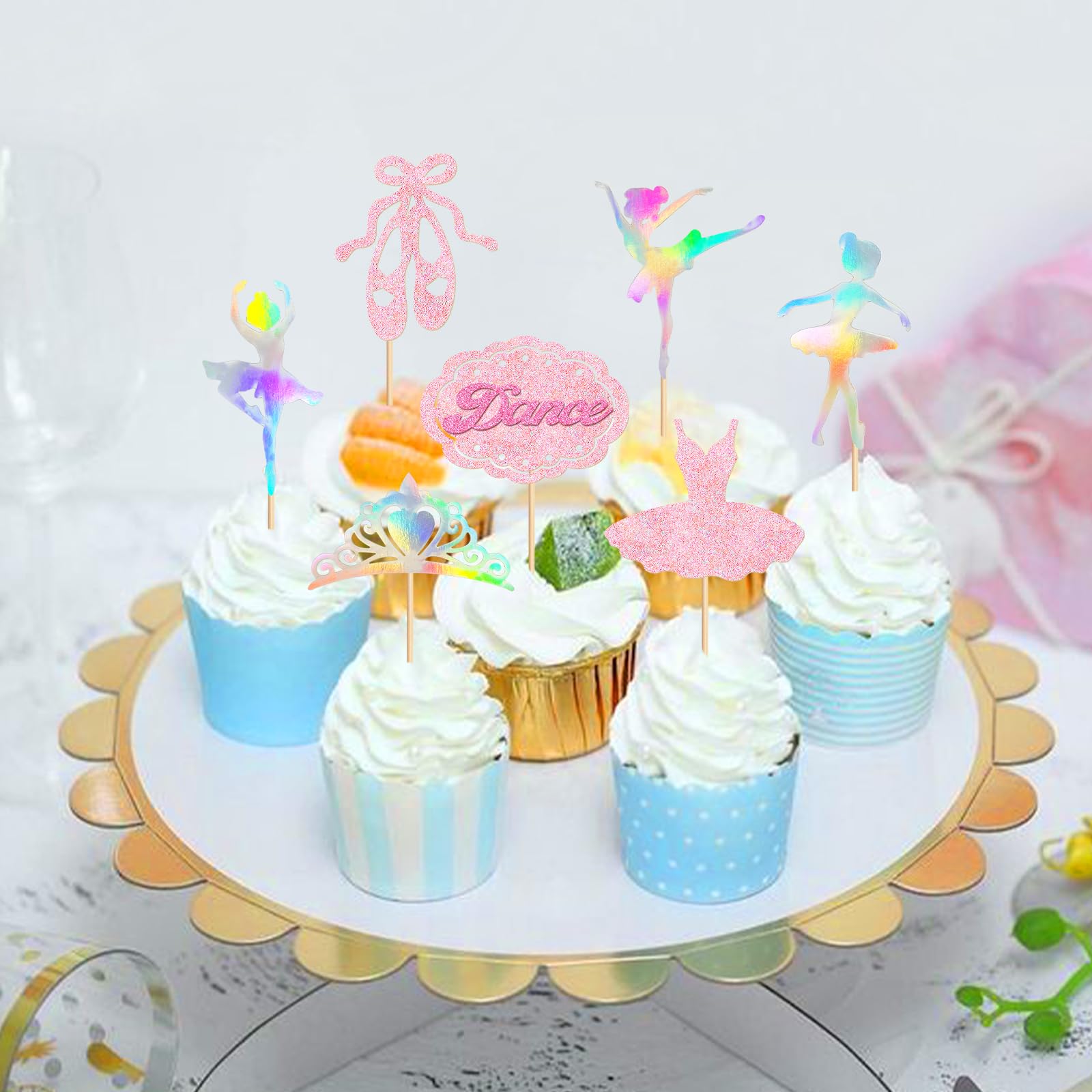 24 Piezas De Decoración De Bailarina Para Cupcakes Ensamblados Coloridos Bailarines De Ballet Para Bebé, Niña, Tutú Bailarín, Decoración De Pasteles Para Baby Shower, Temática De Ballet, Suministros