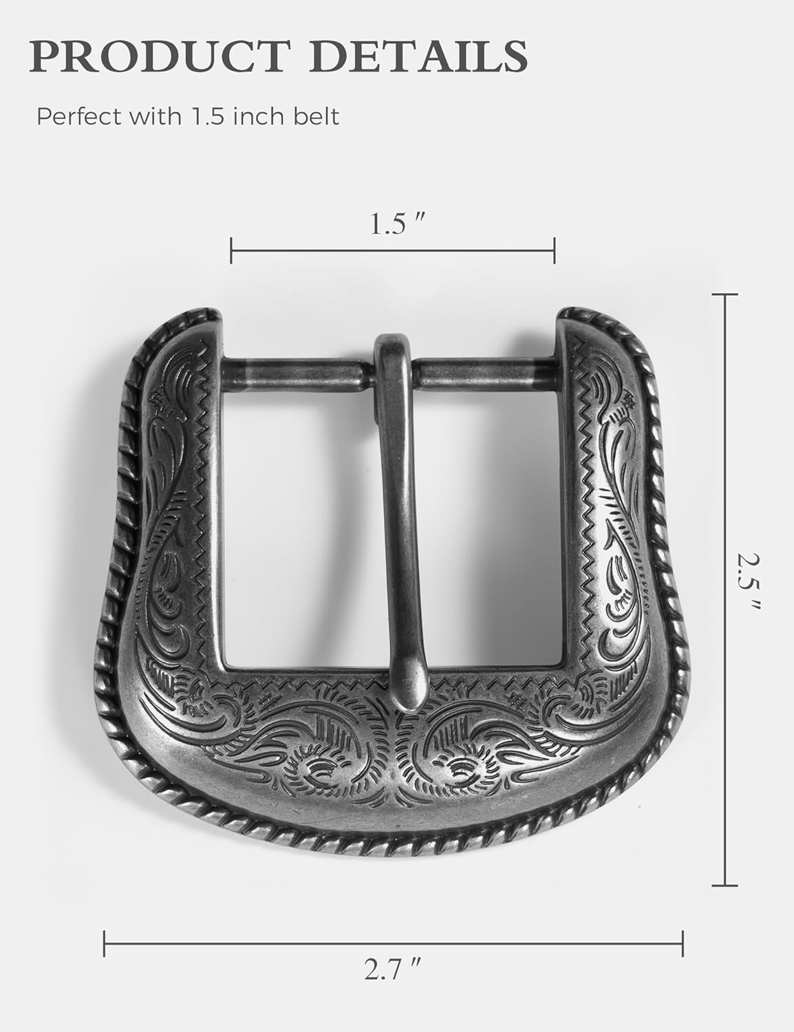 Western Belt Buckle for Men & Women - 1.5" Replacement Cowboy Buckle for Leather Belts - Image 6