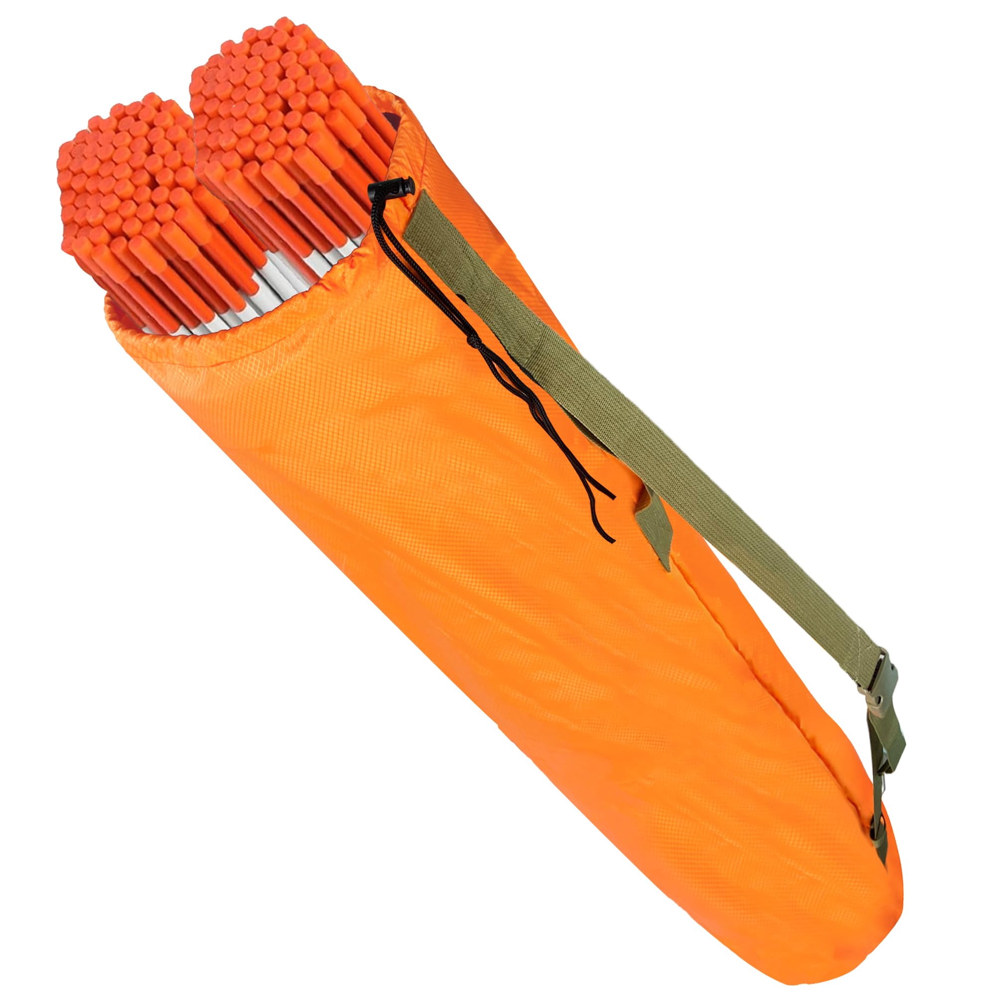 FULEIYA Snow Stakes Driveway Markers Bag Orange 51" X 7" Portable Driveway Markers Snow Plow Stakes MarkerBag, Snow Markers for Driveway Pouch Holds