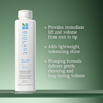 Biolage Volume Boost Shampoo for Fine Hair Creates Lasting, Lightweight Volume, Root Lift & Shine, With Cellulose and Peptides, Vegan, Paraben and Silicone-Free
