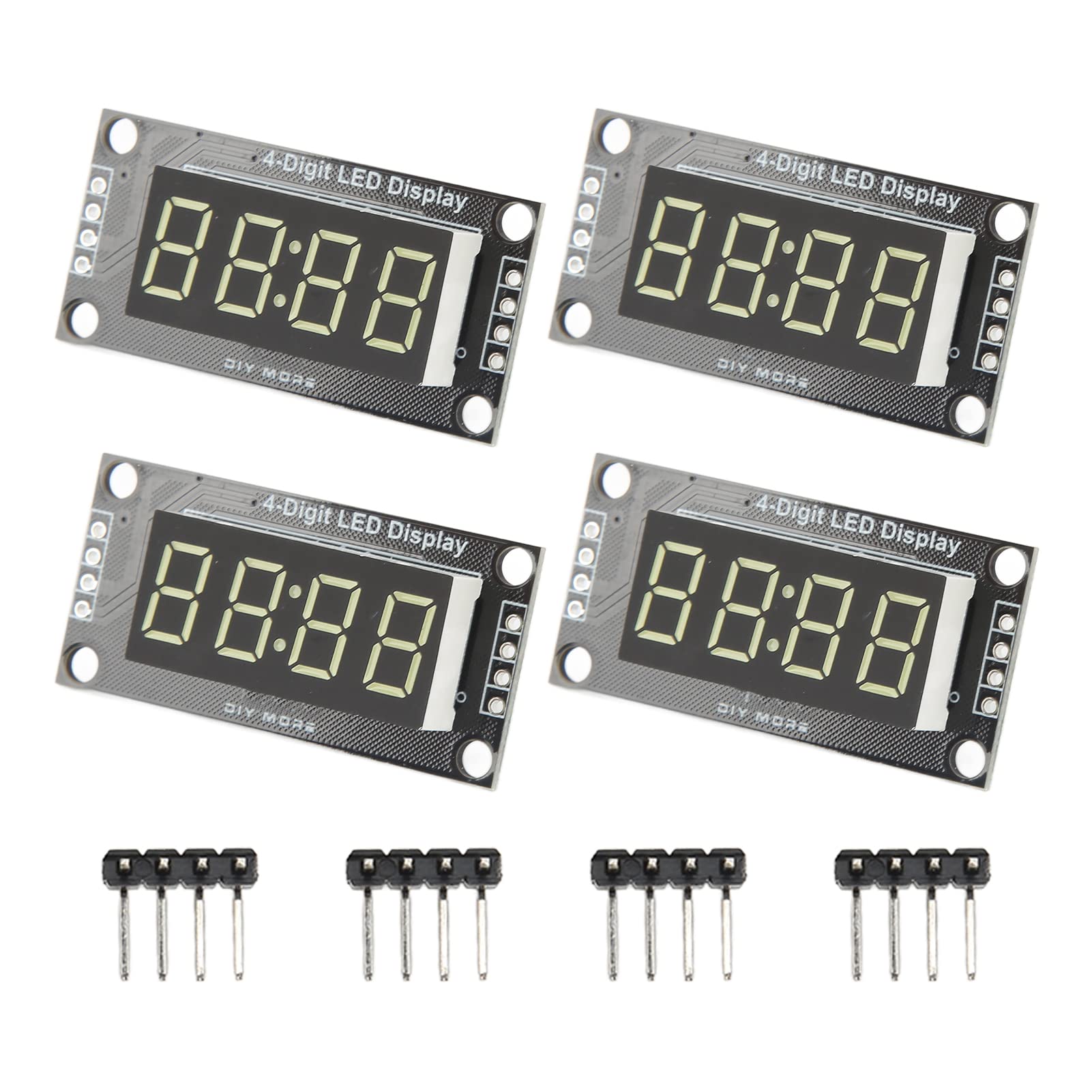 4 Sets Digital Tube Display, Digital LED Display Module Digital Tube Display Module Module 5V LED Electrical Displays 4 Digit 7 Segment Display Module 0.36in TM1637 Drive Chip