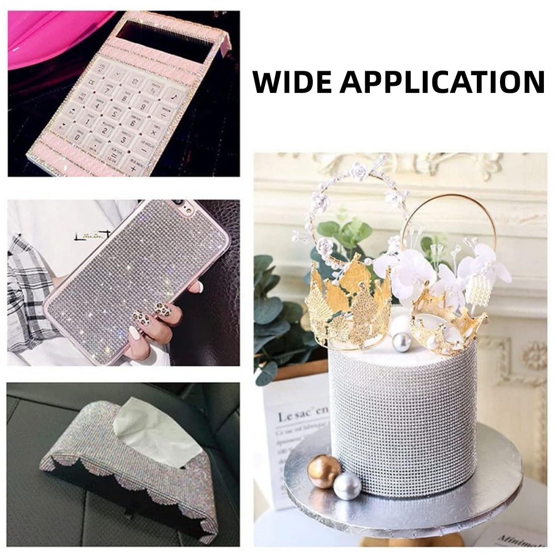 Self-Adhesive Rhinestone Ribbon - 8 Yards Bling Crystal Tape For DIY Crafts