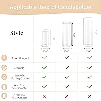 Vista 5 de Glasseam Portavelas de pilar de huracán a granel 24, portavelas transparentes para velas de pilar, cilindros de vidrio para velas flotantes