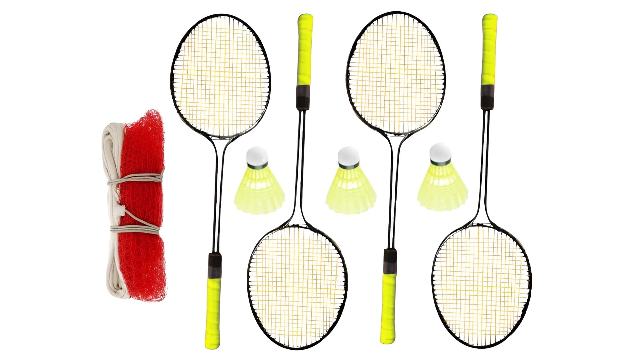 Badminton Set with 4 Rackets, 3 Nylon Shuttlecocks and Net-image-46