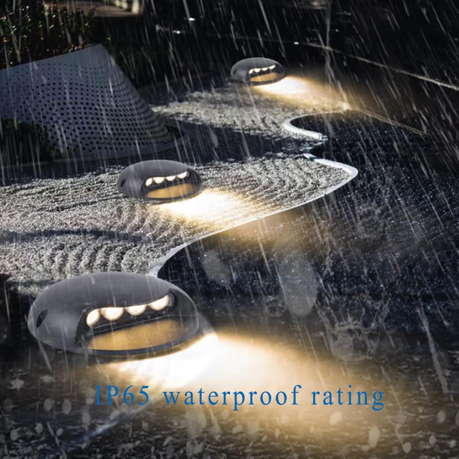 Luces Led Exterior - Foco Led Jardín, Luces De Cubierta Montadas En Superficie Con Iluminación De 1 Lado A Prueba De Agua IP65, CA/CC De Bajo Voltaje 12-24V Para Jardín Camino Pared Escalera(Red,4W-DC
