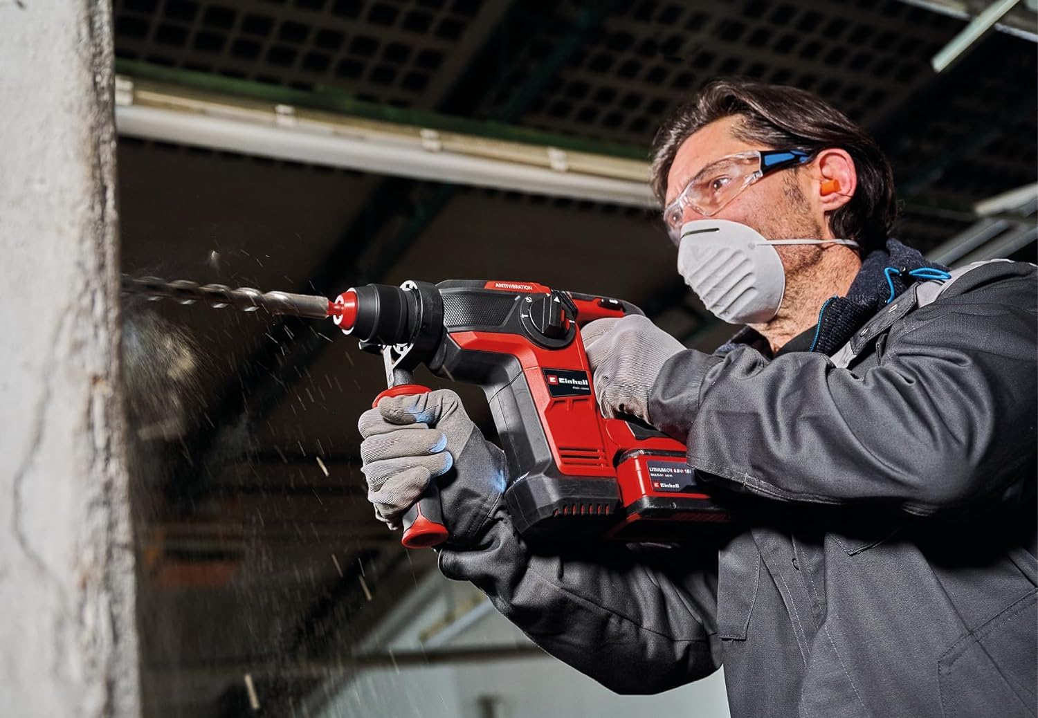 Einhell Professional Akku-Bohrhammer TP-HD 18/26 Li BL-Solo Power X-Change (18 V, Brushless, 2,6 J, SDS-plus, 26 mm Bohrleistung in Beton, 4 Funktionen, Koffer, ohne Akku)