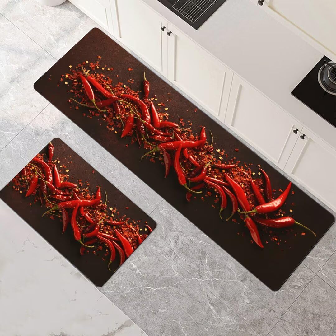 Alfombras de cocina lavables y alfombra de baño de secado rápido Chilli