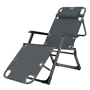 Tumbona reclinable plegable para exteriores con reposacabezas para jardín, patio, playa, tumbona reclinable ajustable, silla siesta, carga 200 kg