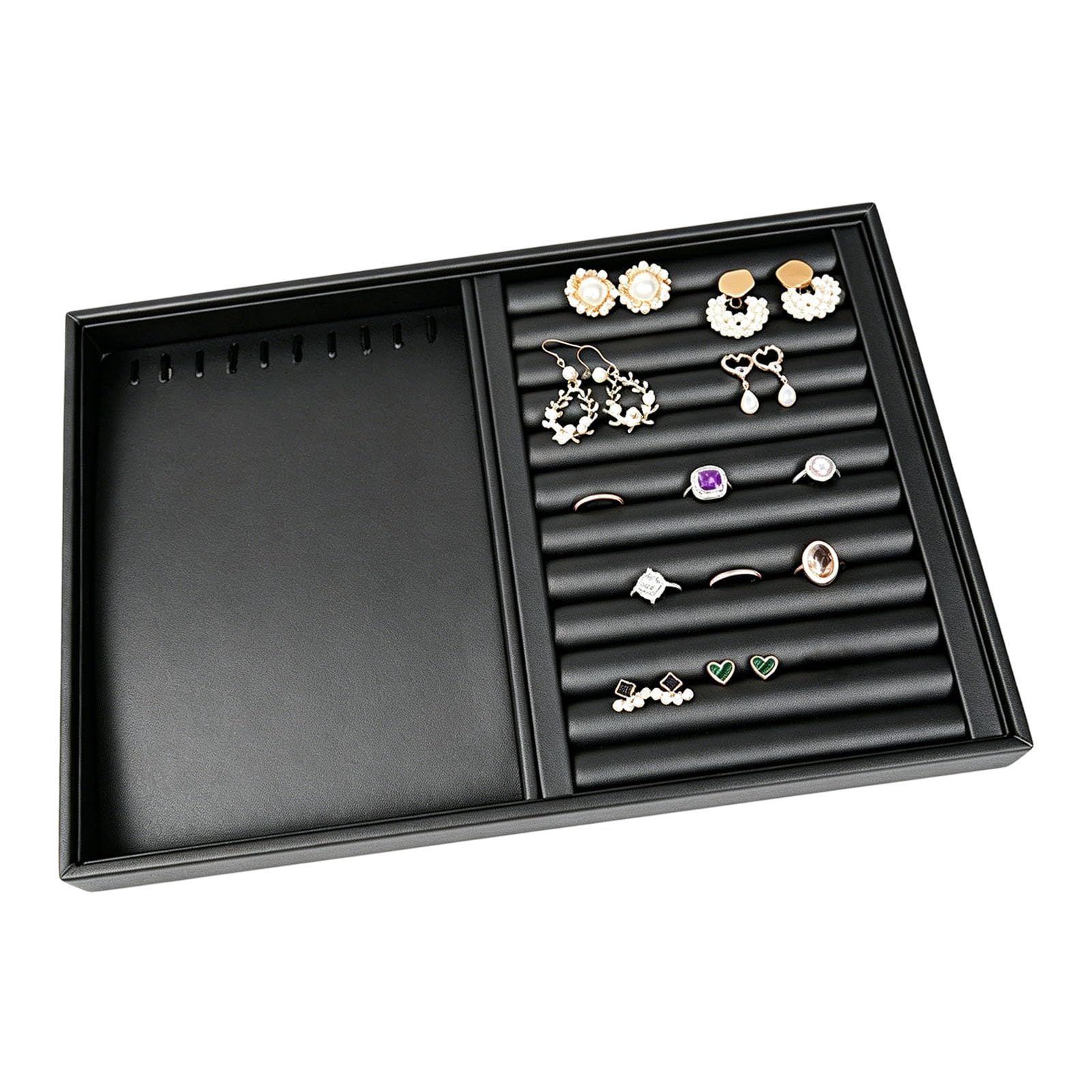 Aqvjd Strong Leather Jewelry Arrangement Tray Showcasing Waterproof Construction and Ample Storage Space Anti Jewelry Holder