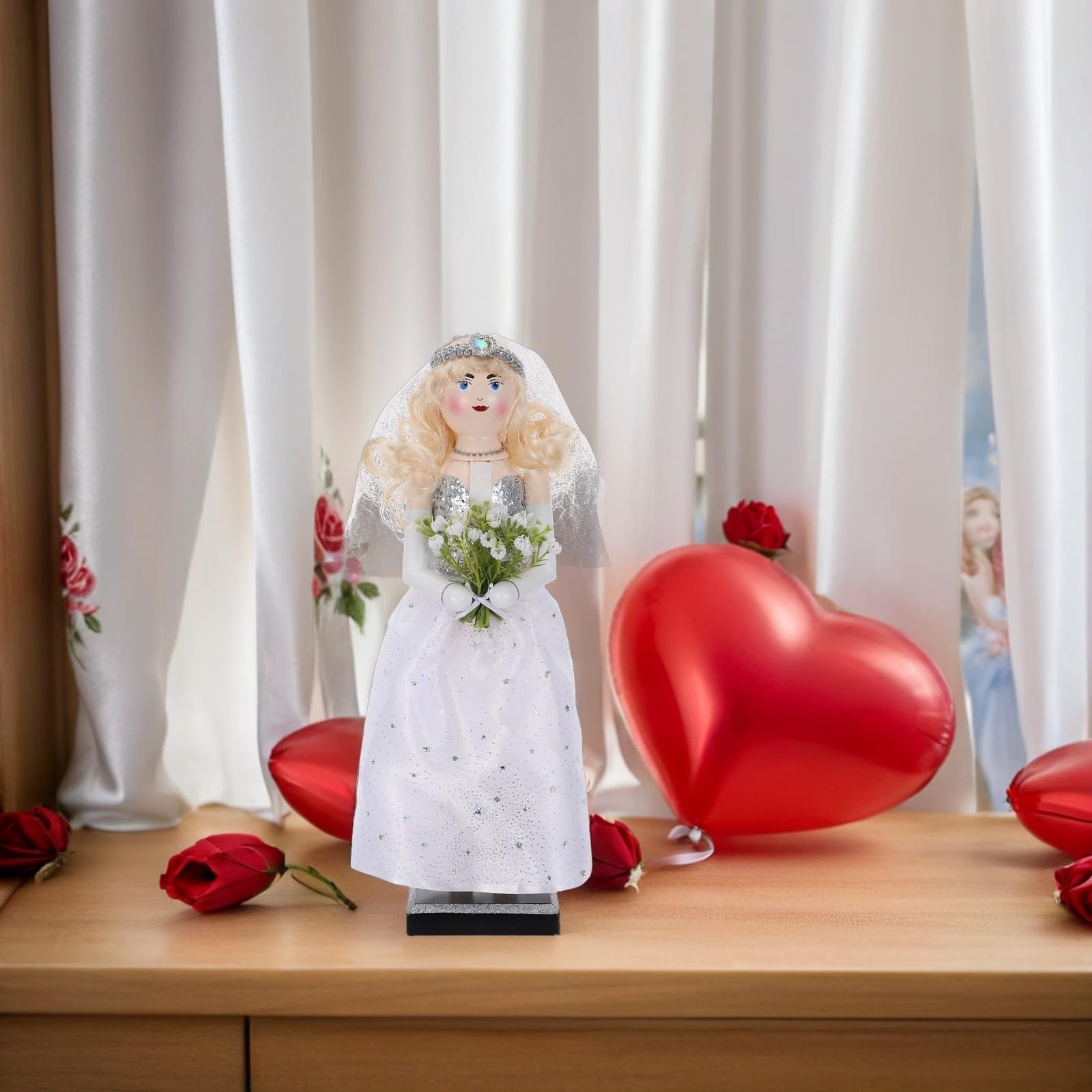 Sewroro Figura Cascanueces Soldado de Madera Clara para Bodas Festivas
