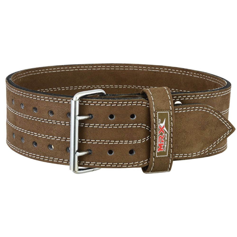 MRX haltérophilie Ceinture en cuir Gym bodybuilding entraînement fitness Ceinture de maintien du dos avec boucle en acier, marron