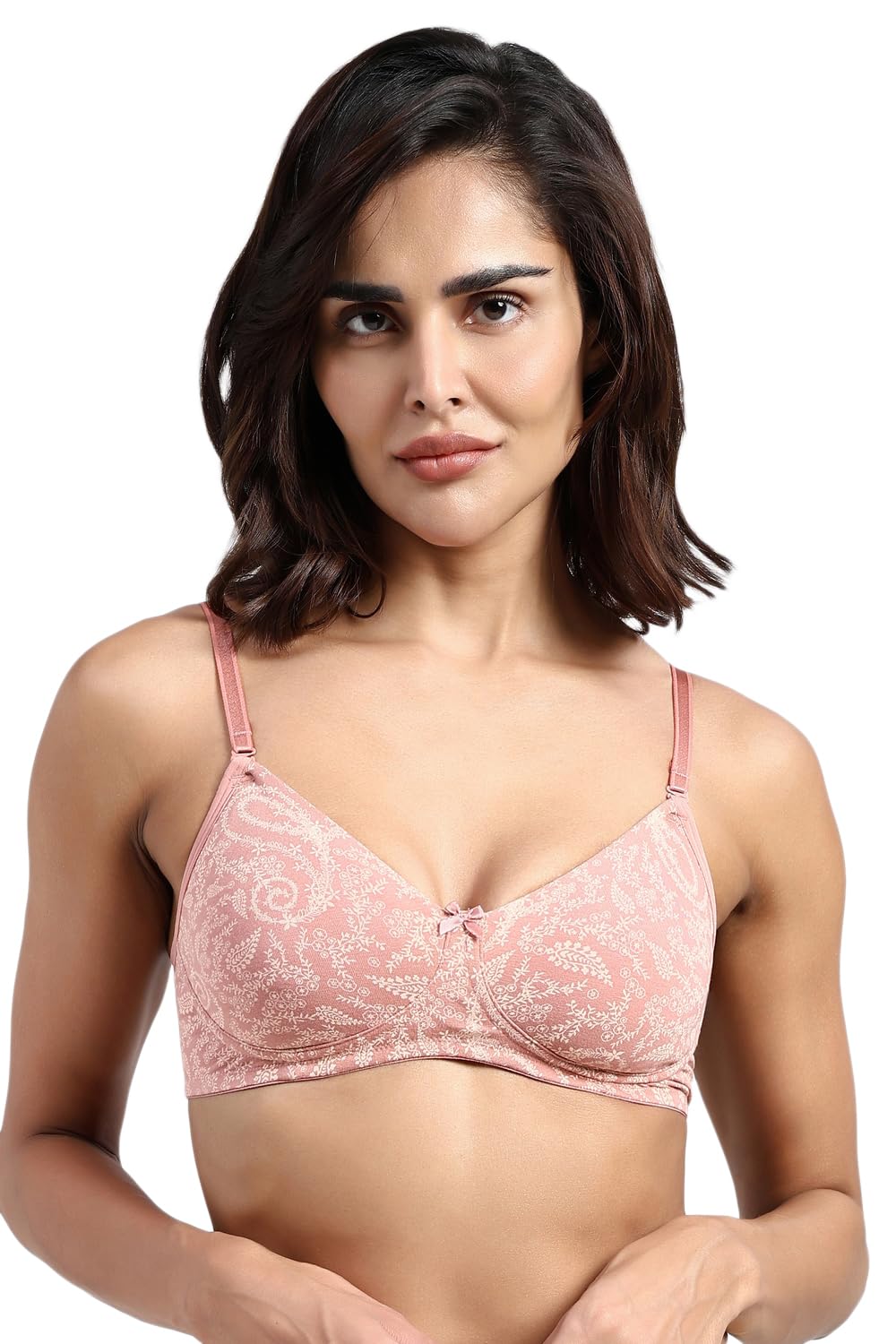 Van Heusen Women's Everyday Cotton Bra|Medium Coverage|Non Padded|Non Wired|Seamless Moulded Cups|Anti Bacterial Tech| Keeps you Fresh|Sweat Absorbent|No Slip Soft Straps|Detachable Straps|Style 11001