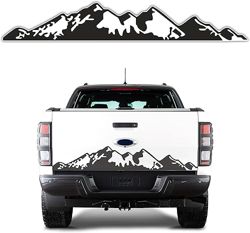 H2 Decal Calcomanías para camiones de montaña de Tailgate  Envolturas para la puerta trasera para camiones, sedán, SUV, película transparente, fácil