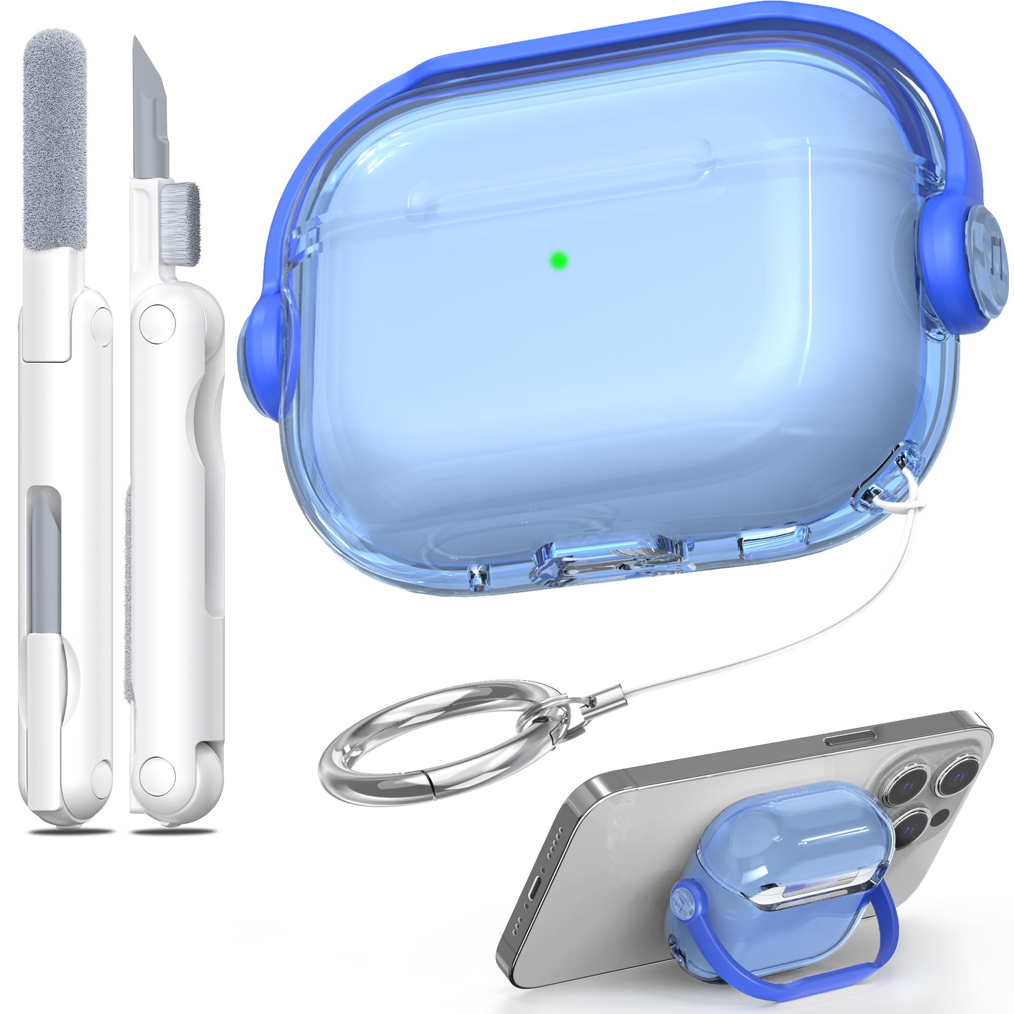 MHYALUDO for Airpods Pro 2nd/1st Generation Case Cover, Compatible with Airpods Pro Case 2nd Gen USB C Charging Port, Clear Soft Transparent Military Grade Shockproof Cover, Clear White — view 21