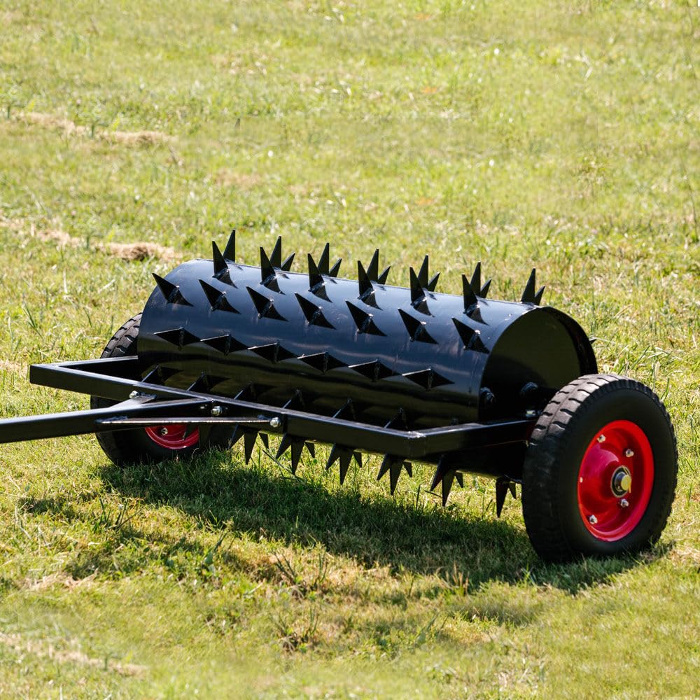 Titan Attachments 3 FT Tow-Behind Drum Spike Aerator Holds up to 25 Gal Water, 3
