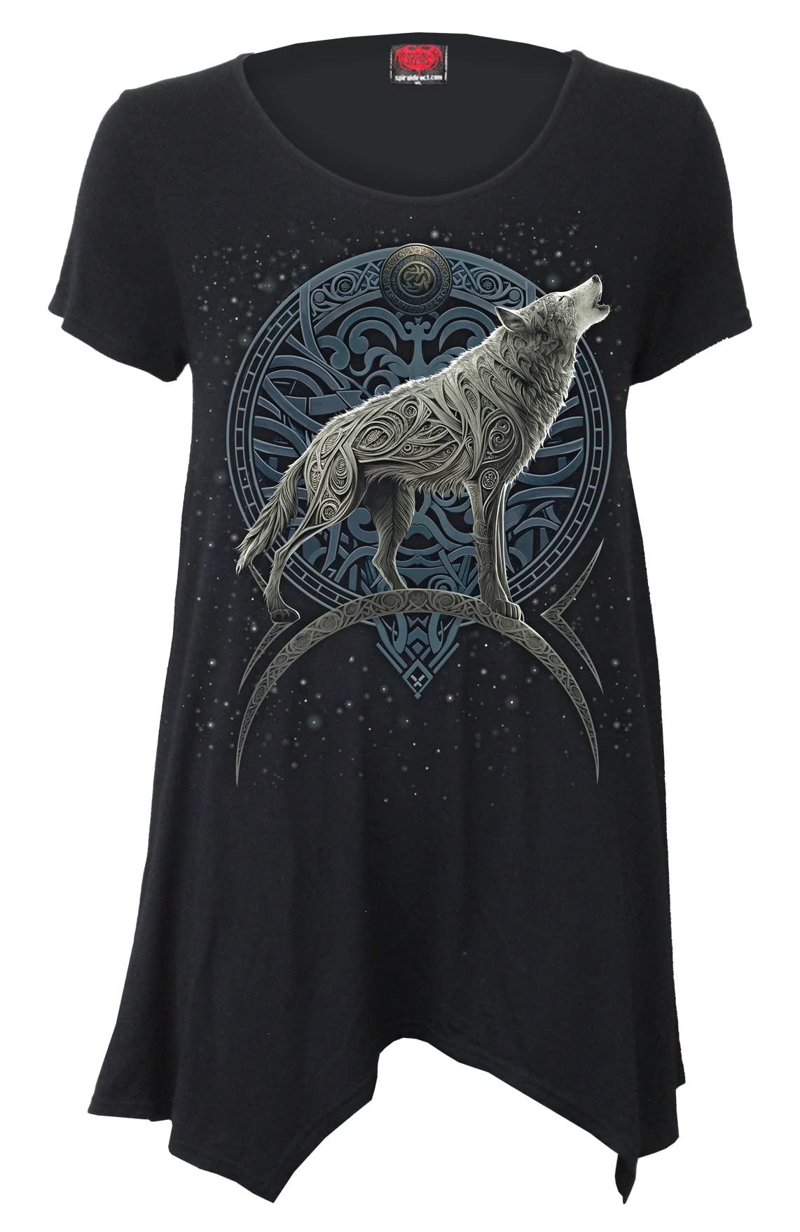 Spiral - Celtic Wolf - Smock - Tunic Casual Top - S Black