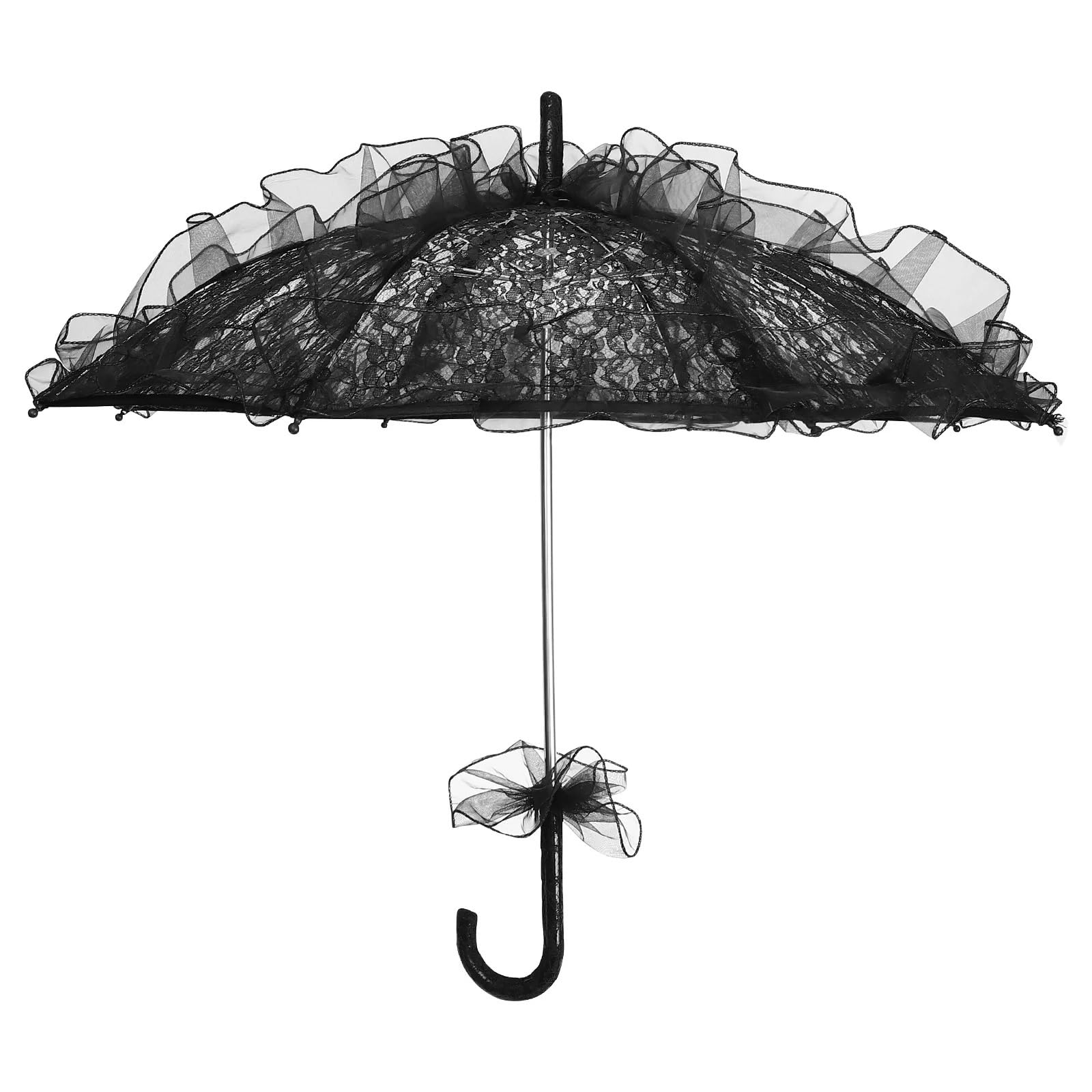 Parapluie vintage en dentelle noire finition haut de gamme pour shooting photo mariage