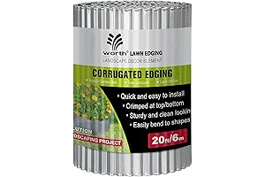 Worth Garden 8" H 20 Feet Corrugated Edging: Durable Garden Borders for Versatile Landscaping