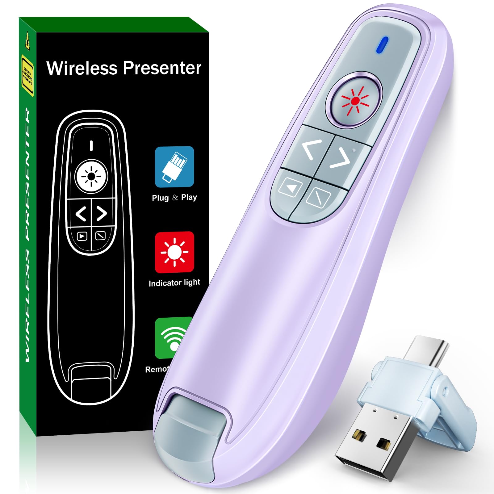Presentation Clicker Dual Receiver, Clicker for Powerpoint Presentation