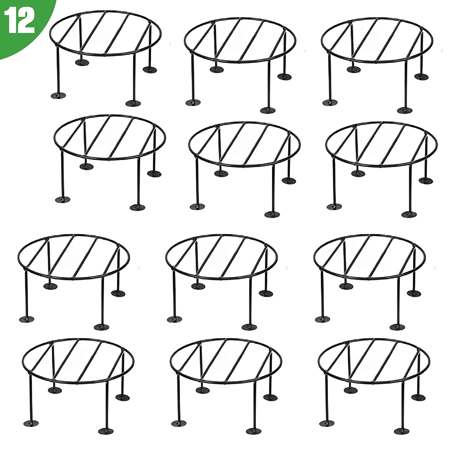 N.A Supplier Metal Planters Round Four Leg Black Stand, Black, Stylish Round Strong Legs Perfect Stand for Planter Indoor and Outdoor (8 inch Stand Planters Holder Stand) (Set of 15) (B0BB3GTNTB) Amazon Price History, Amazon Price Tracker