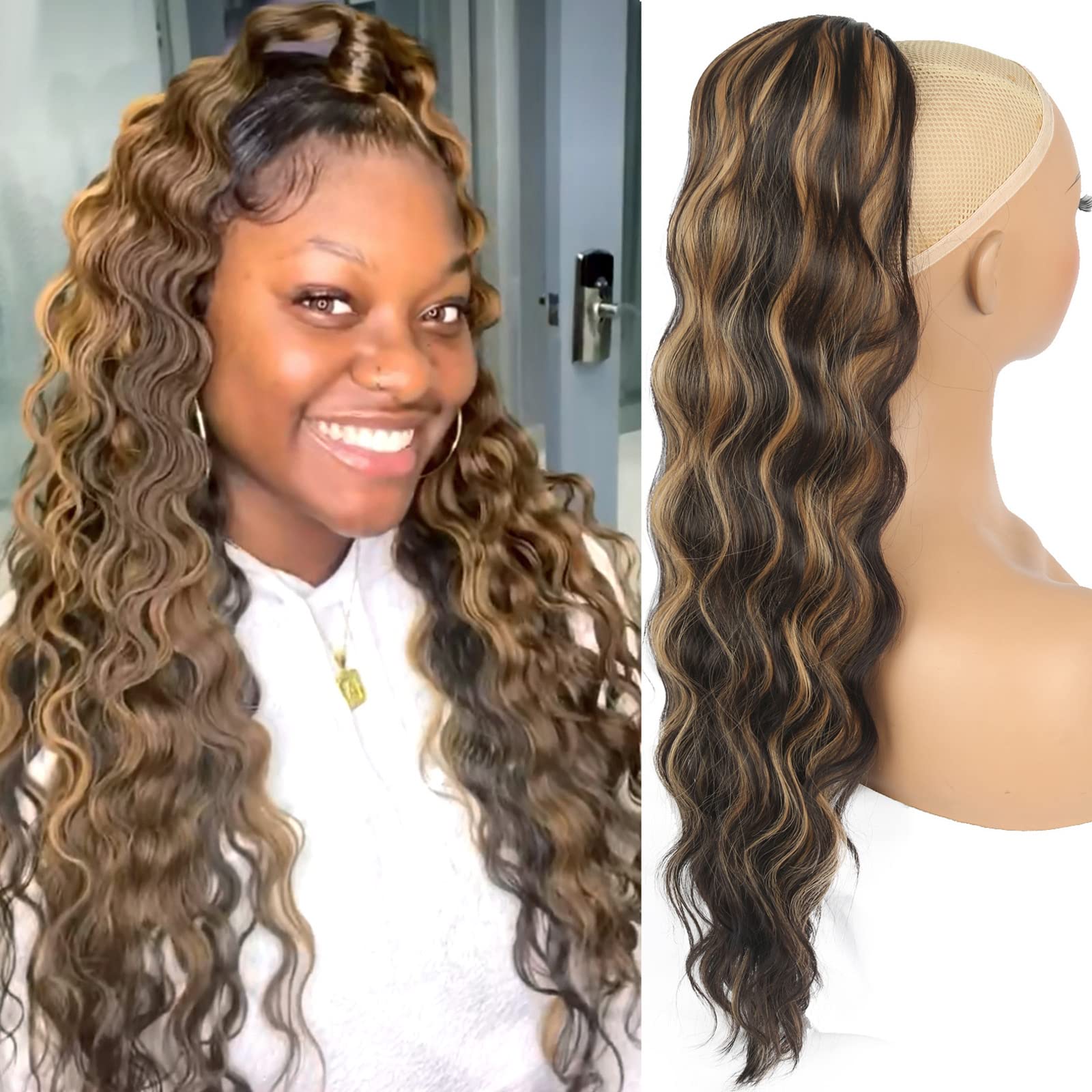 REECHO DRAWSTRING PONYTAIL HIGHLIGHTS 26\