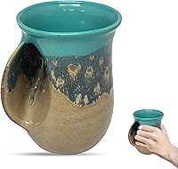 Vista 42 de Clay in Motion - Taza calentadora de manos para diestros, diseño Ocean Tide