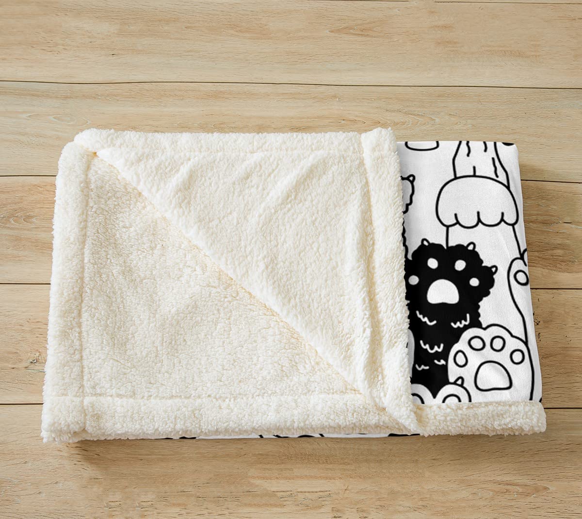Manta Sherpa para gatos con diseño de pata de gato de dibujos animados para niños, niñas, mascotas, gato, manta de felpa para animales encantadores, manta para sofá cama, King 87 x 94 pulgadas