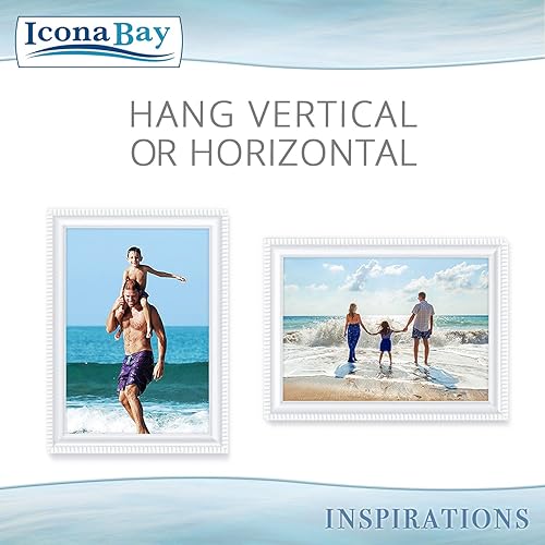 Miniatura 7 de Icona Bay - Portarretratos blanco de 5 x 7 pulgadas, moldura bellamente detallada, contemporáneo, montaje en pared o mesa, colección Inspirations