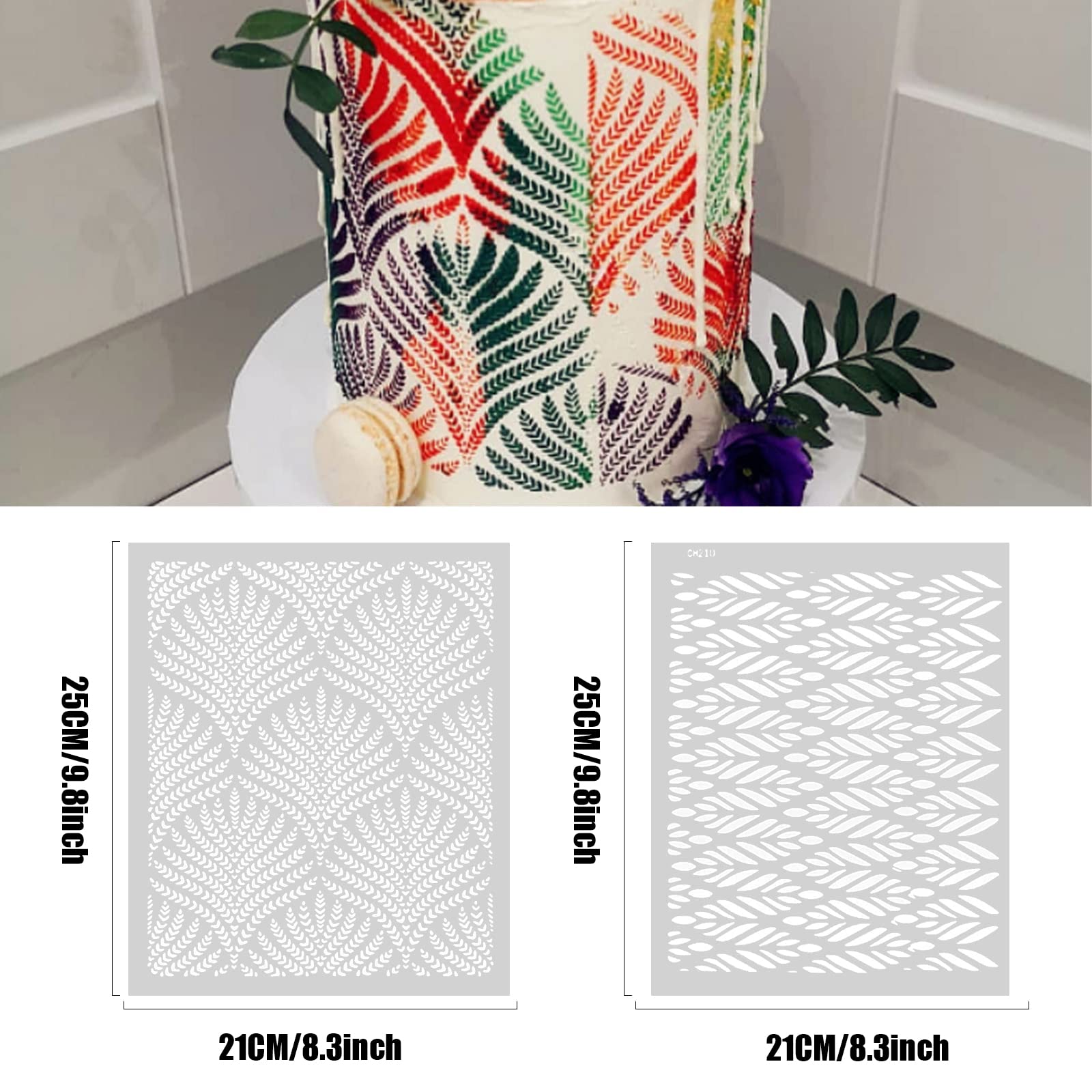 Cake Template Stencil- 2Pcs Cake Stencils Decorating Buttercream, Cake Decorating Templates, Hollow Lace Design Embossing Molds Baking Tools for Cake Decoration Printing Birthday Wedding