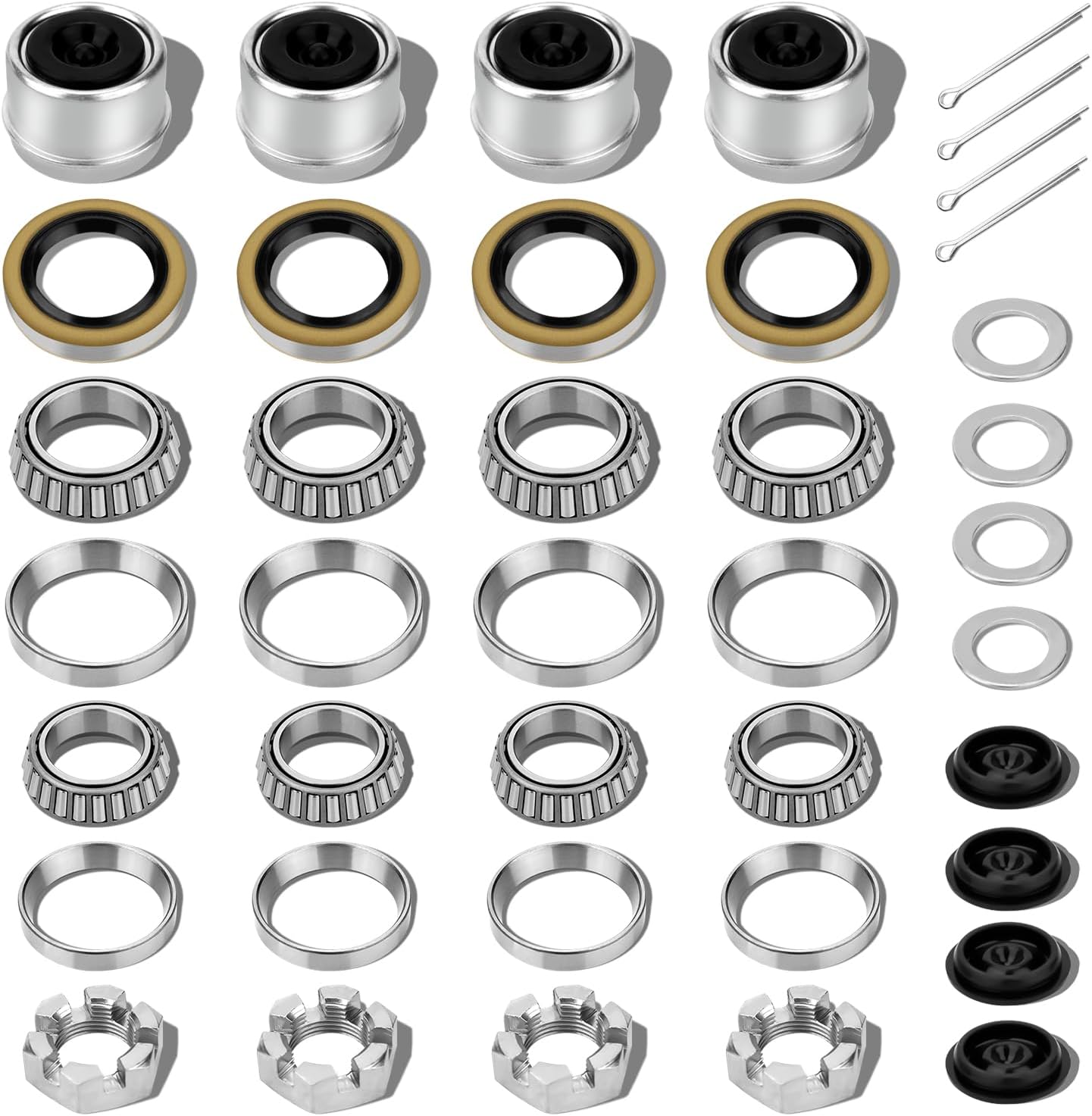 4 Sets Trailer Axle Hub Bearing Kits, L68149/L44649 Trailer Hub Bearing