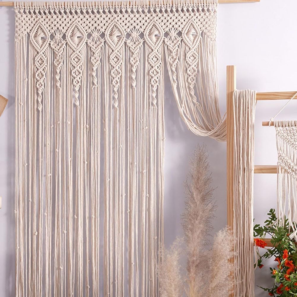 Rideau de porte en coton bohème tissé à la main pour décoration de fenêtre et de porte, convient pour les décorations de fond de mariage