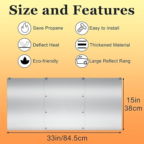 Miniatura 9 de Escudo reflector para calentador de patio, (10 paneles), calentadores de propano para patio, piezas de repuesto, ahorro Enegy, parabrisas, enfoque