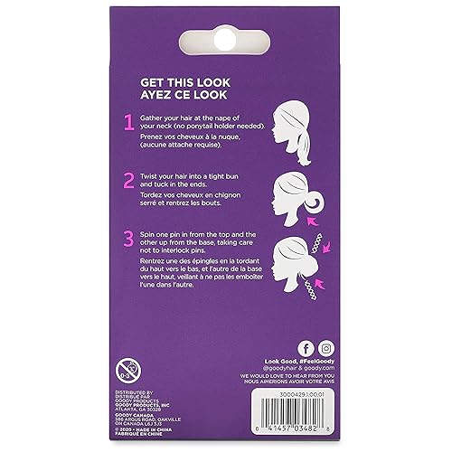 Miniatura 4 de Goody - Pasadores en espiral para el cabello, minihorquillas de tirabuzón para moños rápidos, sujeción para todo el día, fácil y rápidos de usar,