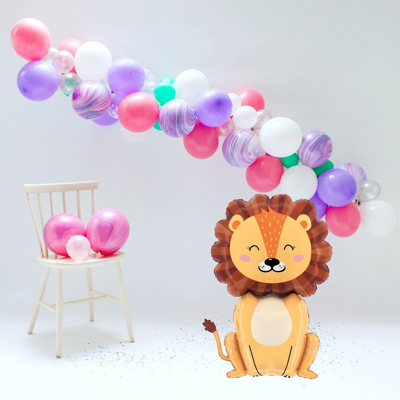 6Pcs Palloncini con Animali,Palloncini Compleanno 2 Anno,Decorazioni Compleanno 2 Anno,Adatto per Decorazioni per Feste di Compleanno di Ragazzi E Ragazze, Decorazioni per Feste A Tema