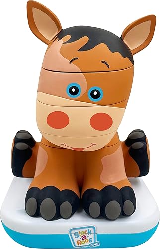 Stack-a-Roos Baby Horse por Salus Brands - Juguete apilable de animales, juguete educativo de aprendizaje temprano para bebés y niños pequeños, a
