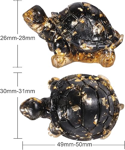 Miniatura 8 de Rockcloud Paquete de 2 figuras de resina con diseño de tortuga, jaspe rojo, piedra pulida, cristal, estatua de tortuga, reiki, para colección