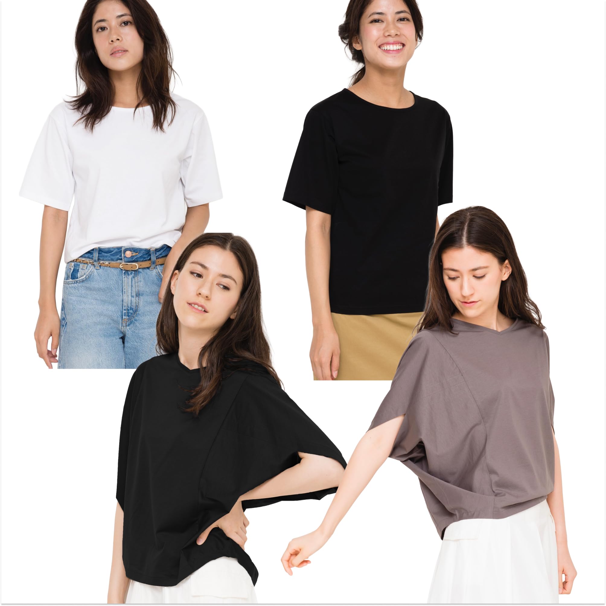 Amazon.co.jp: [もりのがっこう] Tシャツ4枚セット｜ベーシックTx2＆