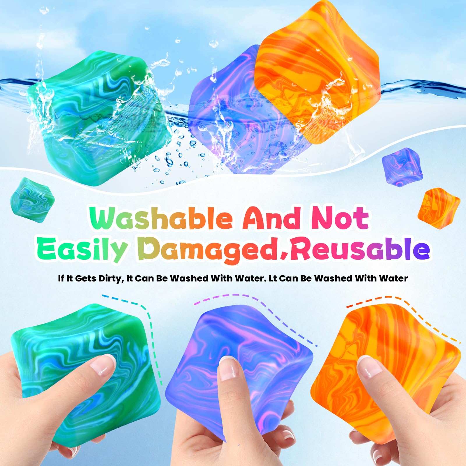Pipihome 3PCS Fidget Toys Squishy Stress Doh Cube - Image 2